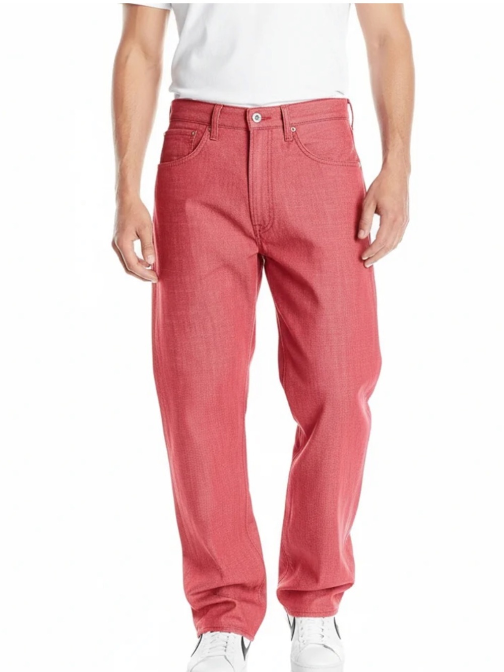 Levi’s Men’s 501 Button Fly Original Shrink To Fit Sherbet Pink Jeans- 44x30